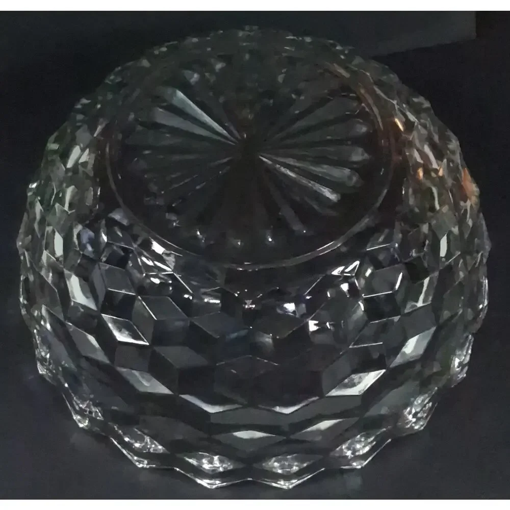 Vintage Whitehall Clear Glass Deep Salad Serving Bowl 9.25 Cubist